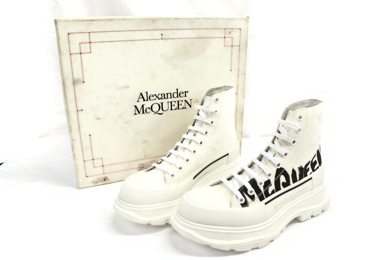 Alexander McQueen Men ALEXANDER MCQUEEN - TREAD SLICK GRAFFITI LOGO High Top Sneaker US Size 10 w/Box main image 1