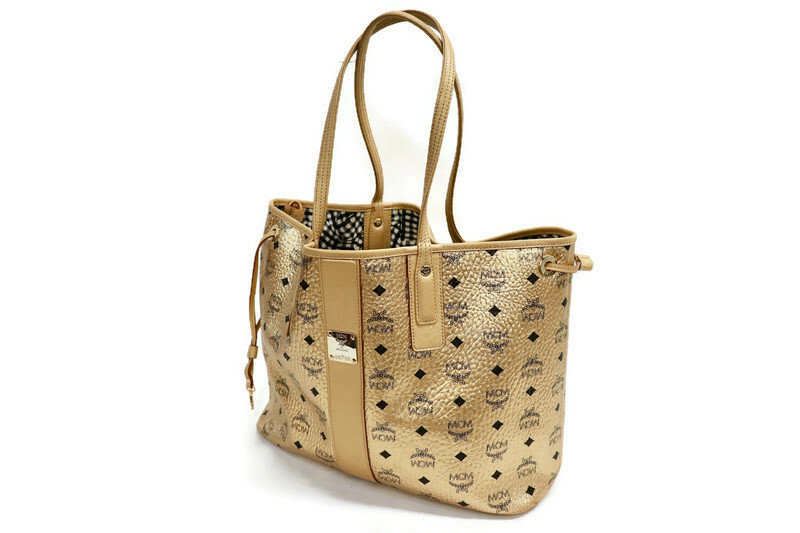 Gold discount mcm tote