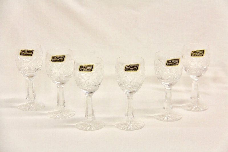 Rare and Exquisite Hand Cut Lead Crystal Aperitif Glasses 24 -  India