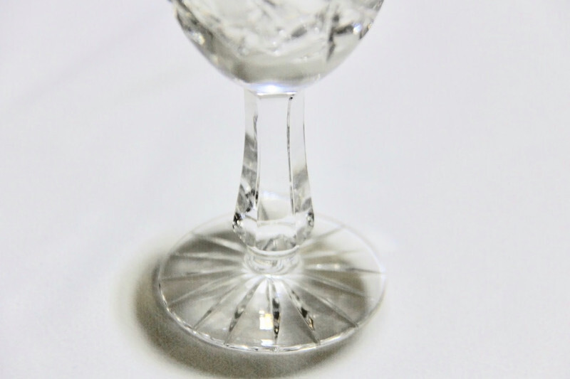 VINTAGE REAL LEAD CRYSTAL HAND CUT WINE STEM GLASSES