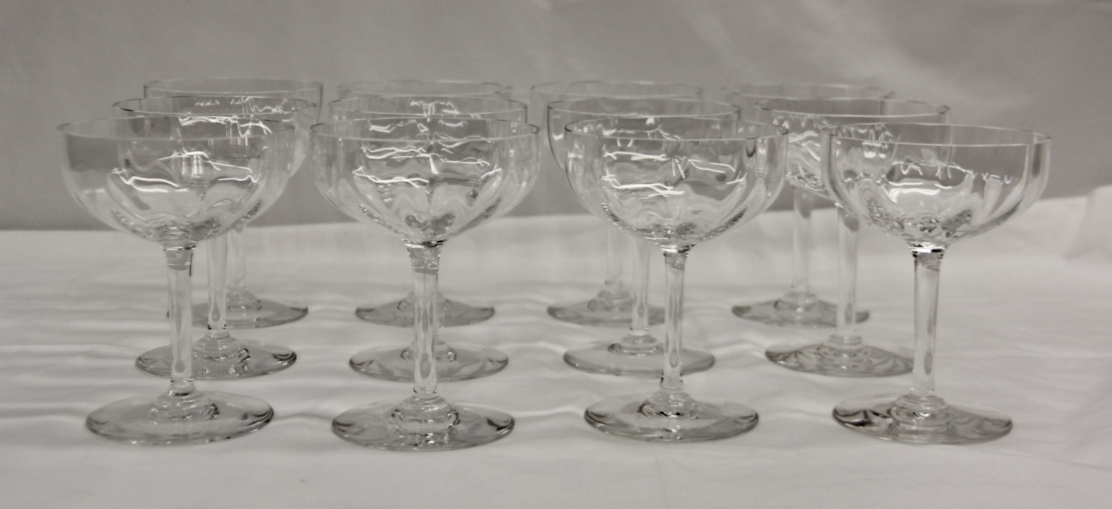 MINT Vintage 1970's Crystal Baccarat Coupe Champagne Glasses