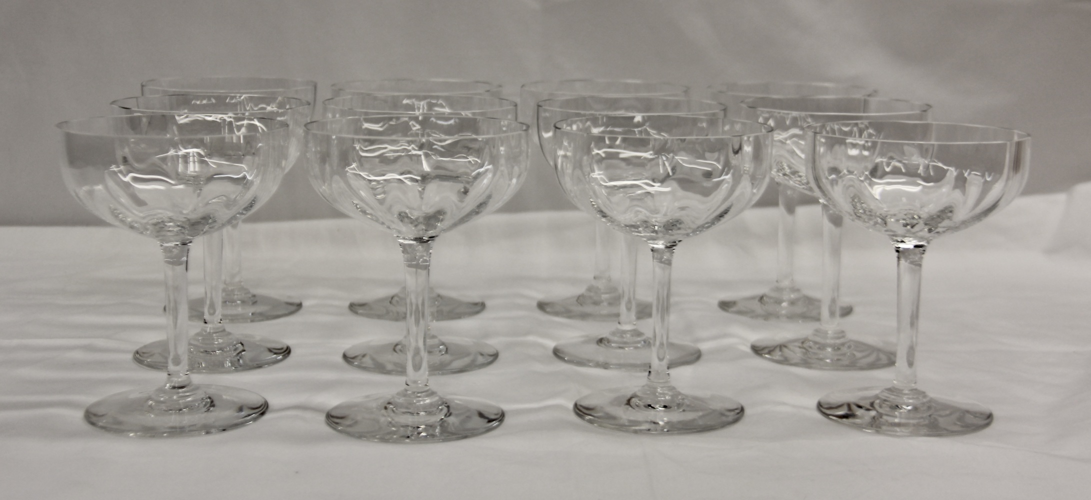 MINT Vintage 1970's Crystal Baccarat Coupe Champagne Glasses 