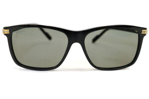 CARTIER - Black Acetate Full Frame Sunglasses w/Black Tint Lenses & Gold Trim 
