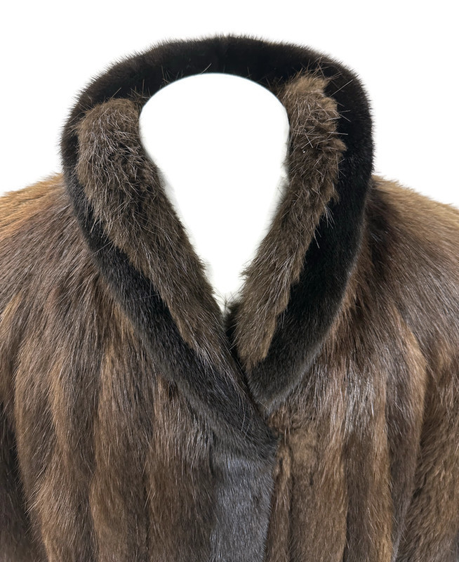 Ladies Full Pelt, Full Length Beaver Fur Coat Brown Dittrich Furs