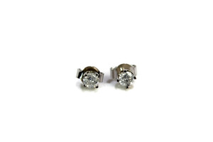  14K White Gold Diamond Stud Earrings .30 CTW