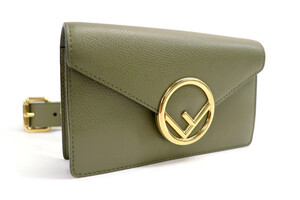 FENDI - Convertible F Logo Leather Belt Bag / Wallet Fanny Pack 8BM005