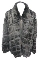 KNOLES & CARTER - Men's Black Rabbit Fur Jacket - Size 8XL