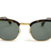 CARTIER - Gold & Half-Frame Havana Sunglasses w/Dark Green Lenses