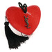 SAINT LAURENT YSL Red Croc Embossed Patent Leather Heart Coeur Clutch Bag