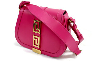 VERSACE - Greca Goddess Shoulder Bag - Glossy Pink w/Two Strap Options 