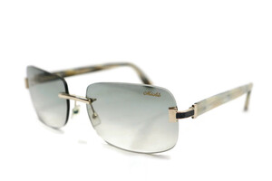  MICHE - Silver & White Marbled Sunglasses w/Smoke Grey Lenses