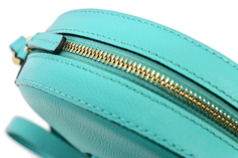 VERSACE LA MEDUSA MINT GREEN Calfskin Leather Crossbody Camera Bag