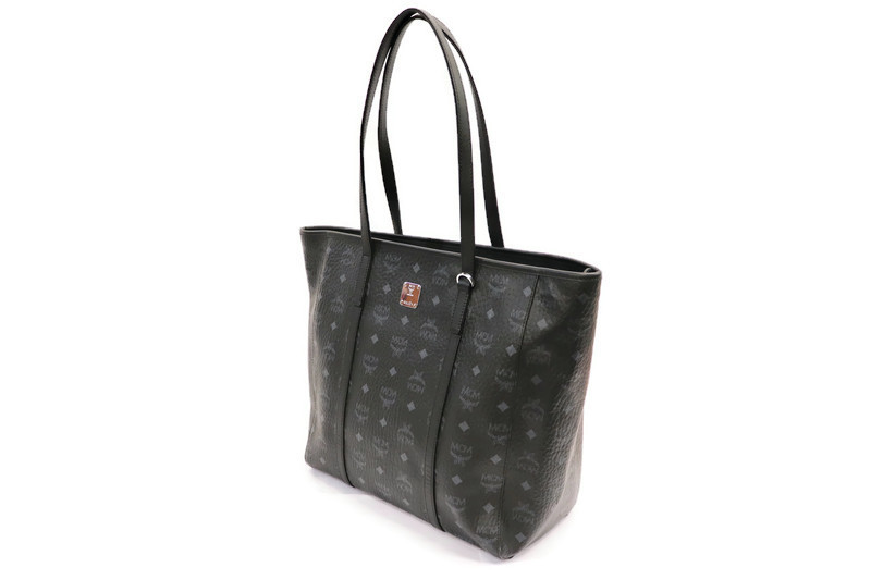 MCM - TONI Logo Medium Shopper Black Canvas Tote Bag w/Dustbag  