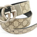 GUCCI - GG Marmont Beige Canvas / Leather Reversible Belt - 32-Inch