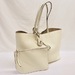 JIMMY CHOO Nine2Five White Grained Leather Tote w/ Removable Pouch Keychain