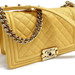 CHANEL Medium Boy Bag Mustard Yellow Leather Gold HW Crossbody Shoulder