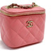 CHANEL - Pink Quilted Lambskin Leather Classic MINI Vanity Case w/Authenticity  