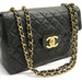 CHANEL - Black Quilted Lambskin Leather JUMBO Flap Bag w/Authenticity Card & COA