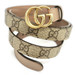 GUCCI - GG Marmont Leather & Canvas Monogram Thin Women's Belt - Size 44