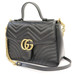 GUCCI - Small GG Marmont Black Matelassé Chevron Leather Top Handle Bag 498110