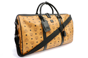 MCM - OTTAMAR Cognac Canvas w/Black Leather Weekender Large Duffle Bag