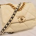 CHANEL 21C Cream Lambskin Flap Bag Tri-Color Chain 10" w/ Tag & Booklets