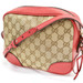 GUCCI - Monogram MINI BREE Canvas & Red Leather Messenger Bag