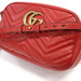 GUCCI Red Marmont Chevron Leather Crossbody / Shoulder Bag 447632 / 493075