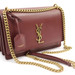 SAINT LAURENT - Eggplant Leather Medium SUNSET Crossbody Bag w/Chain Strap 