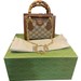 GUCCI Diana Crystal Mini Tote Bag Bamboo Handle Chain Strap 707449