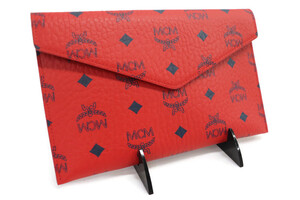 MCM - Strap Wallet Red Visetos Crossbody Envelope Bag - 1461787