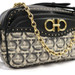 FERRAGAMO -  Gancini Jacquard & Studded Leather Camera Shoulder Bag 