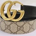 GUCCI GG Monogram Belt Womens 80/32 Beige Canvas Gold Buckle