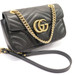 GUCCI GG Marmont Small Flap Black Leather Gold Chain Crossbody Bag
