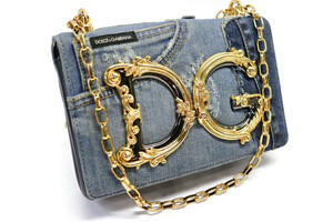 Dolce & Gabbana DG Girls Patchwork Denim Chain Crossbody Bag - Very Good