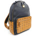 MCM - Men's Stark Visetos Leather Mix BACKPACK - Navy Blue / Cognac