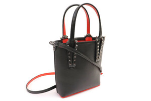 Christian Louboutin Cabata Mini Tote Black Calf Leather Bag w/ Dust Bag & Tag EX