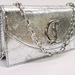 CHRISTIAN LOUBOUTIN -  Loubi54 Silver Laminated Leather Clutch / Crossbody Bag