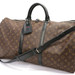 LOUIS VUITTON Keepall Bandoulière 55 Monogram Black Trim Silver HW - Excellent