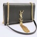 SAINT LAURENT - Small Black Leather KATE Tassel Crossbody Bag