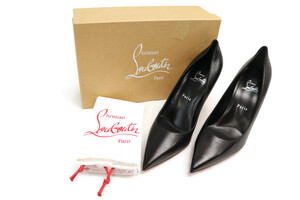 Christian Louboutin Condora 85 Black Kid Leather Pumps 41 Red Bottoms w/ Box