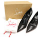 Christian Louboutin Condora 85 Black Kid Leather Pumps 41 Red Bottoms w/ Box