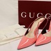 GUCCI Nappa Charlotte Slingback Pumps Bubble Gum Pink Sz 41 / 11 Unworn Box