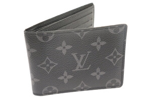LOUIS VUITTON - Men's Black Monogram Canvas Bi-Fold Wallet