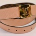 LOUIS VUITTON Reversible Leather / Canvas Belt Damier Ebene Pink Gold LV 36 / 90