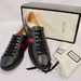 GUCCI Ace Bee Sneakers Black Leather Web Stripe Mens 15.5 w/ Box Dust Bags