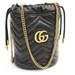 GUCCI GG Marmont Mini Bucket Bag Black 575168 - Very Good - Interior Pen Marks