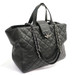 CHANEL Quilted Caviar Chain Tote Black Silver CC Push Lock Bag w/ Entrupy CoA