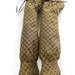 GUCCI Thigh-High GG Canvas Boots Size 41, 4" Stacked Heel - Excellent Condition
