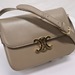 CELINE Teen Triomphe Gray Calfskin Shoulder Bag Gold Hardware SCE4128